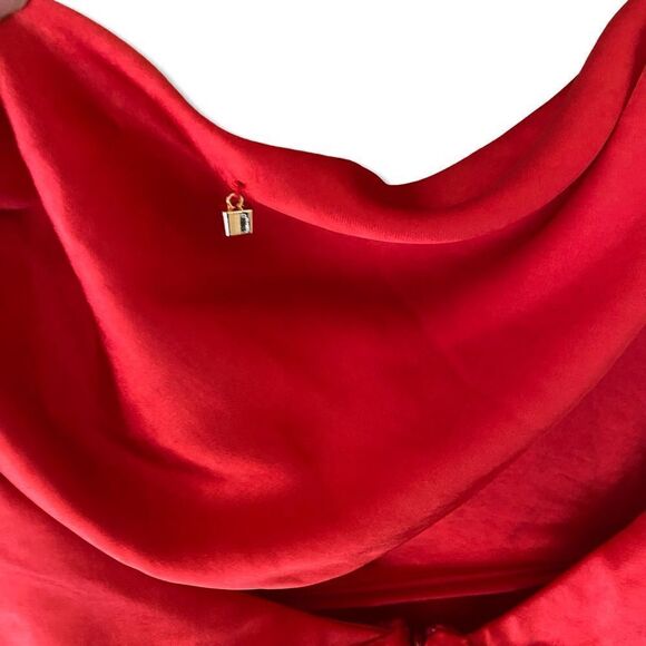 NWT Runaway The Label Havana dress red satin mini tank draped Revolve party M - Picture 6 of 10